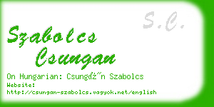 szabolcs csungan business card